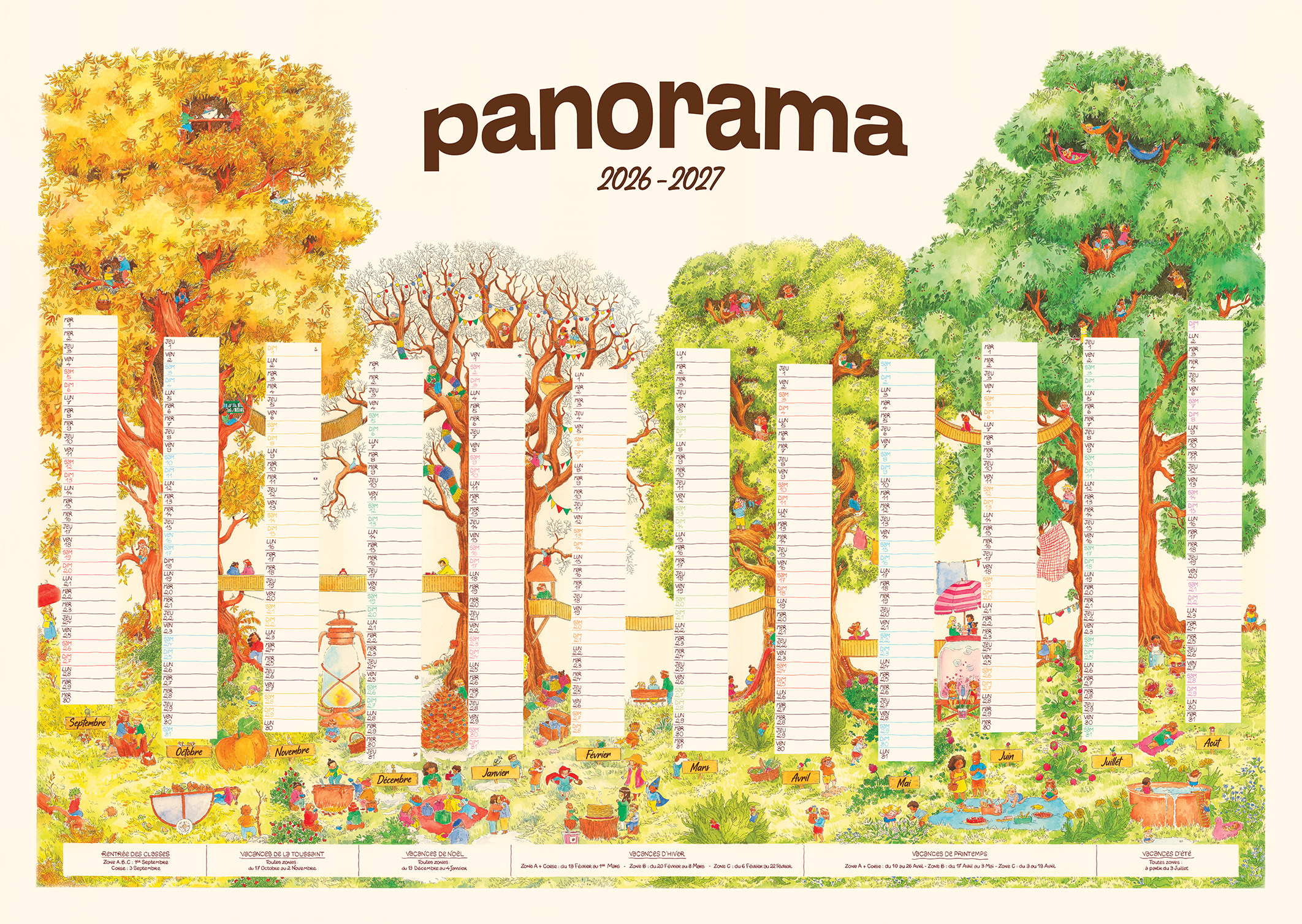 Le Panorama, le calendrier des saisons