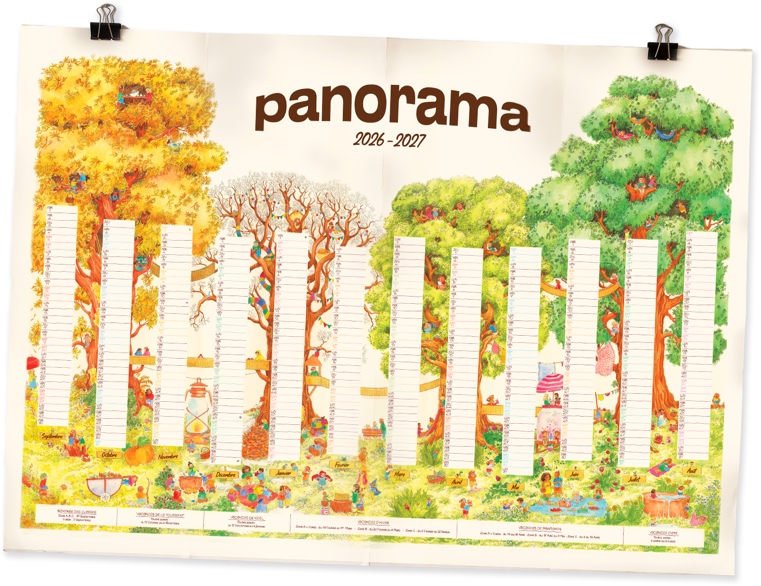 Le Panorama des mamans, poster illustré à la main